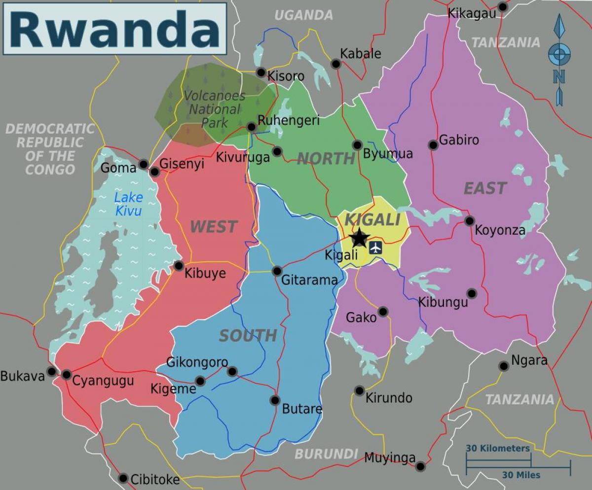 kaart van Rwanda, kigali