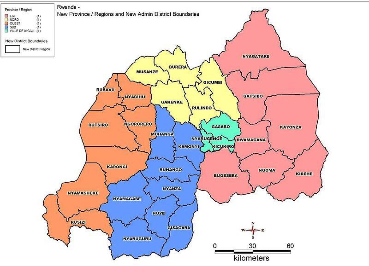 kaart van Rwanda kaart provinsies