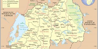 Kaart van administratiewe kaart van Rwanda
