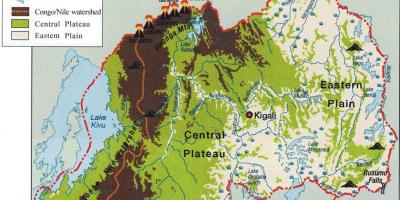 Geografiese kaart van Rwanda