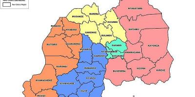 Kaart van Rwanda kaart provinsies