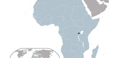 Rwanda plek op die wêreld kaart